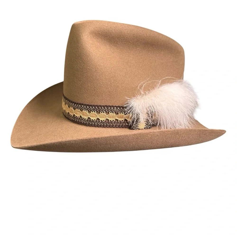 Vintage Stetson 7 3/8 5X Brown Cowboy Hat - Picture 4 of 16